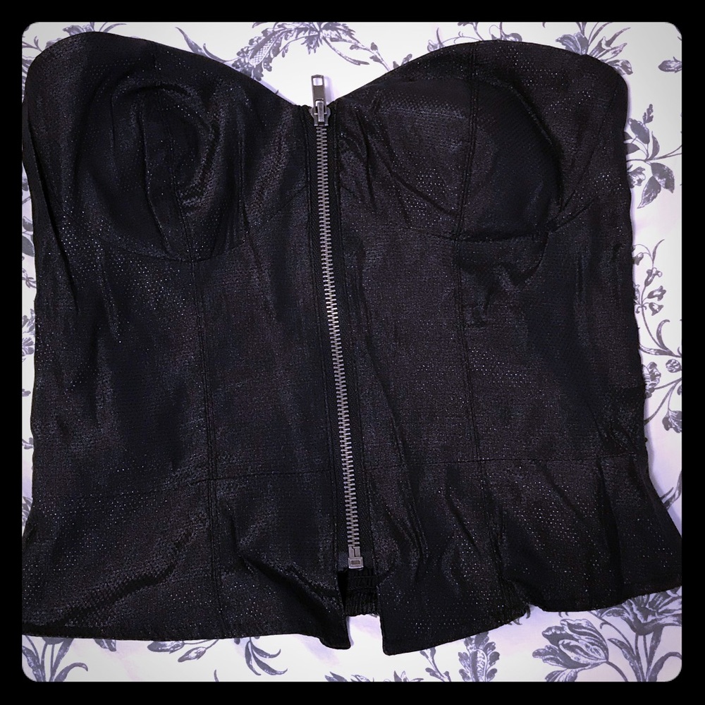 Black Zip Front Tube Top